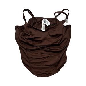 PINK Victoria’s Secret Chocolate Brown Bodysuit Cami Top Shapewear XXL